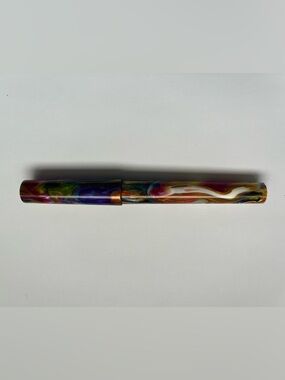 New Just Turnings Fountain Pen Resin Volcano Color Explosion Rainbow Broad Nib